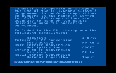 Floating Point Package atari screenshot