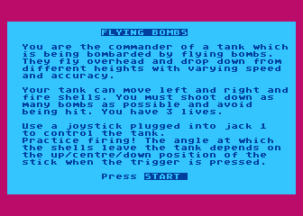 Flying Bombs atari screenshot