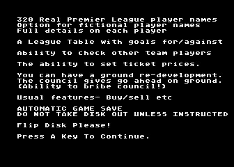 Football Fantasies atari screenshot