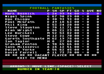 Football Fantasies atari screenshot