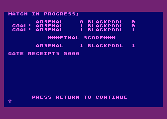Football Manager atari screenshot
