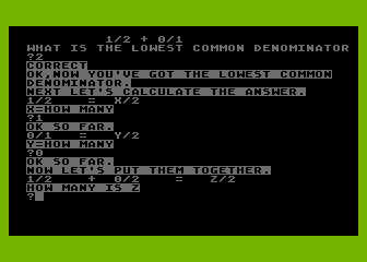Fraction Tutor atari screenshot