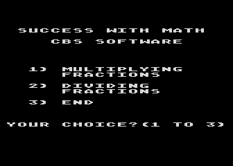 Success with Math - Fractions - Multiplication and Division atari screenshot