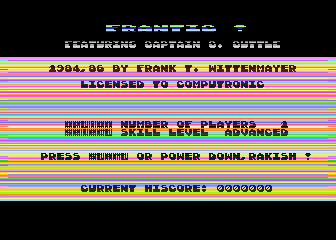 Frantic! atari screenshot