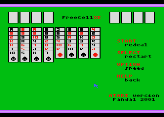 FreeCellXE atari screenshot