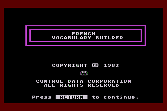 French Vocabulary Builder atari screenshot