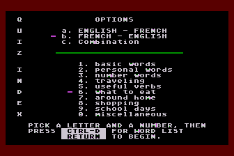 French Vocabulary Builder atari screenshot