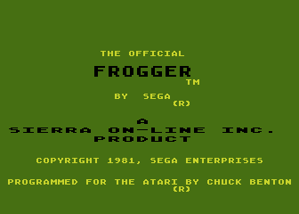 Frogger atari screenshot