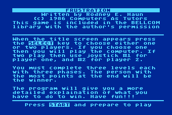 Frustration atari screenshot