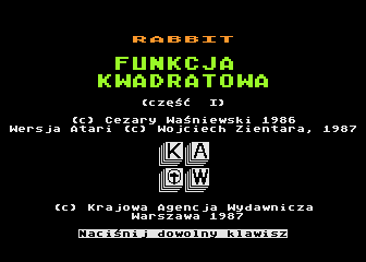 Funkcja Kwadratowa atari screenshot