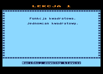 Funkcja Kwadratowa atari screenshot