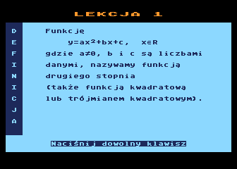 Funkcja Kwadratowa atari screenshot