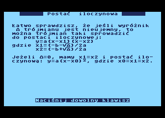 Funkcja Kwadratowa atari screenshot