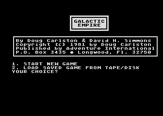 Galactic Empire atari screenshot