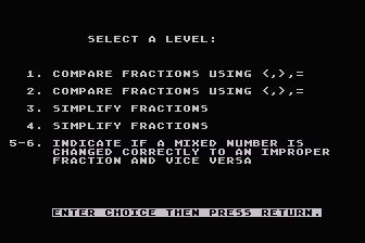 Galaxy II - Fractions I / Fractions II atari screenshot