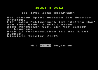 Gallow atari screenshot