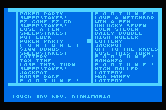 Gambler atari screenshot