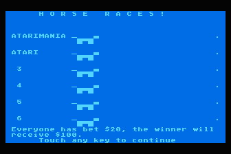 Gambler atari screenshot