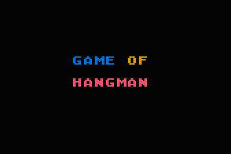 Game of Hangman atari screenshot