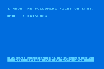 Gas Mileage Program atari screenshot