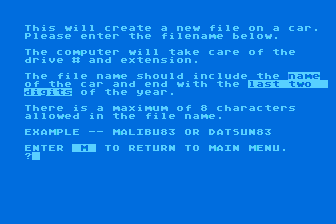 Gas Mileage Program atari screenshot