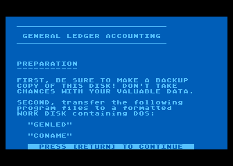 General Ledger atari screenshot