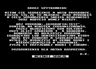Geografia-Test atari screenshot