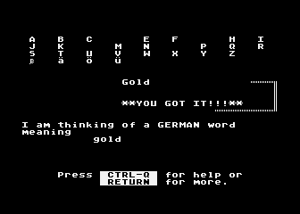 German Vocabulary Builder atari screenshot