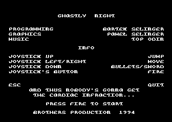 Ghastly Night atari screenshot