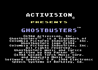 Ghostbusters atari screenshot