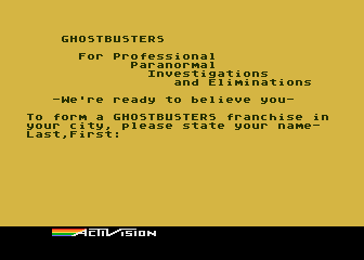 Ghostbusters atari screenshot