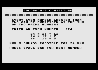 Goldbach's Conjecture — screenshot 1