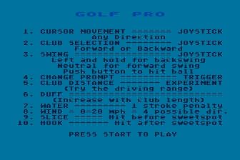 Golf Pro atari screenshot