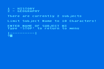 Grade Book atari screenshot