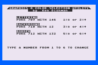 Graphics 0 Color Selection Utility — screenshot 1