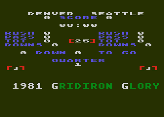 Gridiron Glory atari screenshot