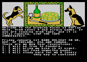 Growing Pains of Adrian Mole (The) atari screenshot