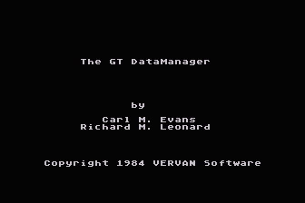 GT Data Manager atari screenshot