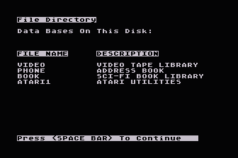 GT Data Manager atari screenshot