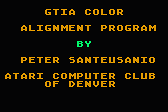 GTIA Color Alignment Program atari screenshot
