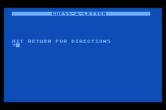 Guess-a-Letter atari screenshot