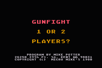 Gunfight atari screenshot