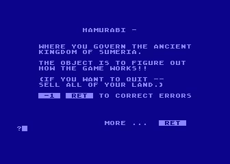 Hamurabi — screenshot 1