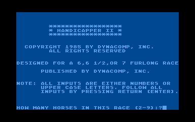 Handicapper II — screenshot 1