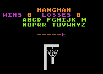 Hangman atari screenshot