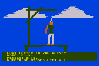 Hangman atari screenshot