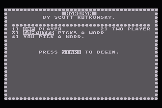 Hangman atari screenshot