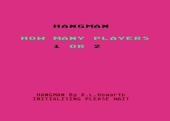 Hangman atari screenshot