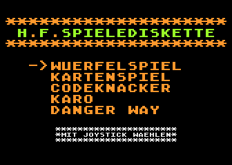 Harald Fischer Spielediskette atari screenshot