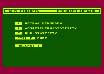 Hausfinanzen atari screenshot